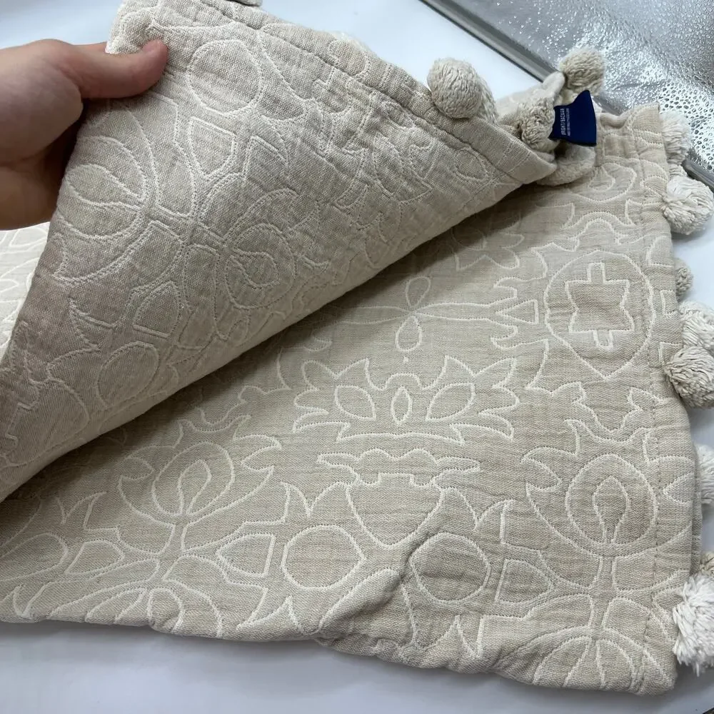 Bright Bazaar by Will Taylor 100% Cotton Jacquard Throw Natural